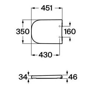 Кришка для унітаза Gap Square soft-close Supralit A80147200B Roca
