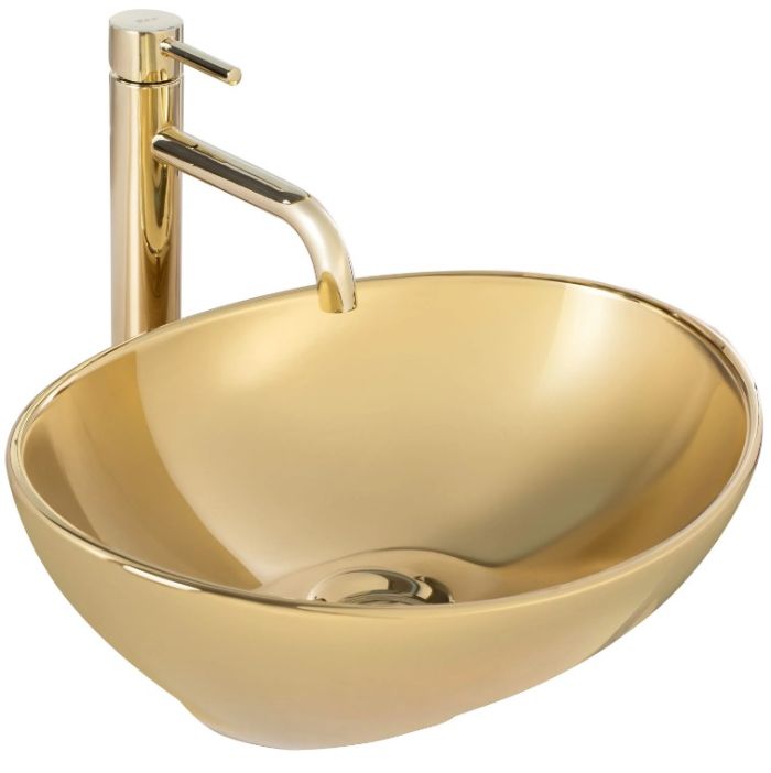 Умивальник REA SOFIA GOLD золотий накладний