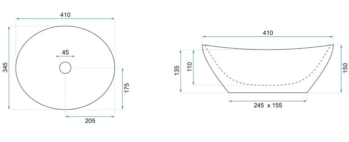 Умивальник REA SOFIA GOLD золотий накладний