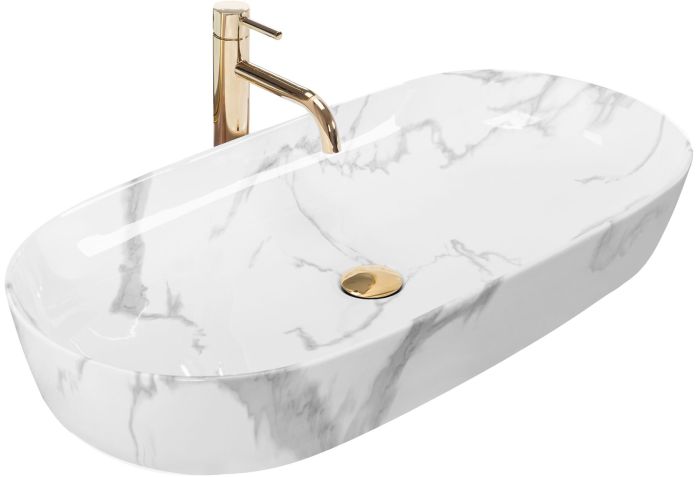 Умывальник REA CLEO 81 SHINNY MARMO накладной