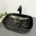Умывальник VBI RAVENNA MARBLE BLACK MATT накладной