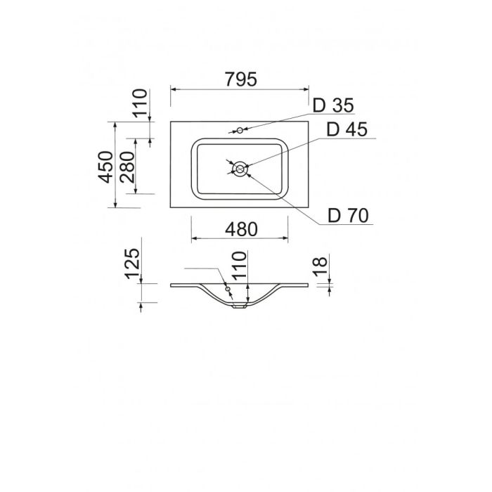 Умывальник Frate White 80