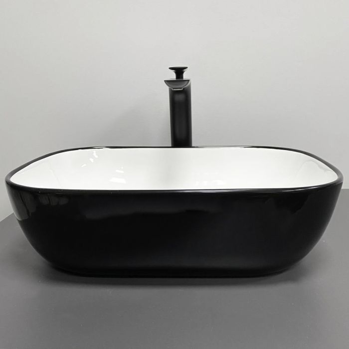 Умивальник VBI RAVENNA BLACK WHITE GLOSSY накладний