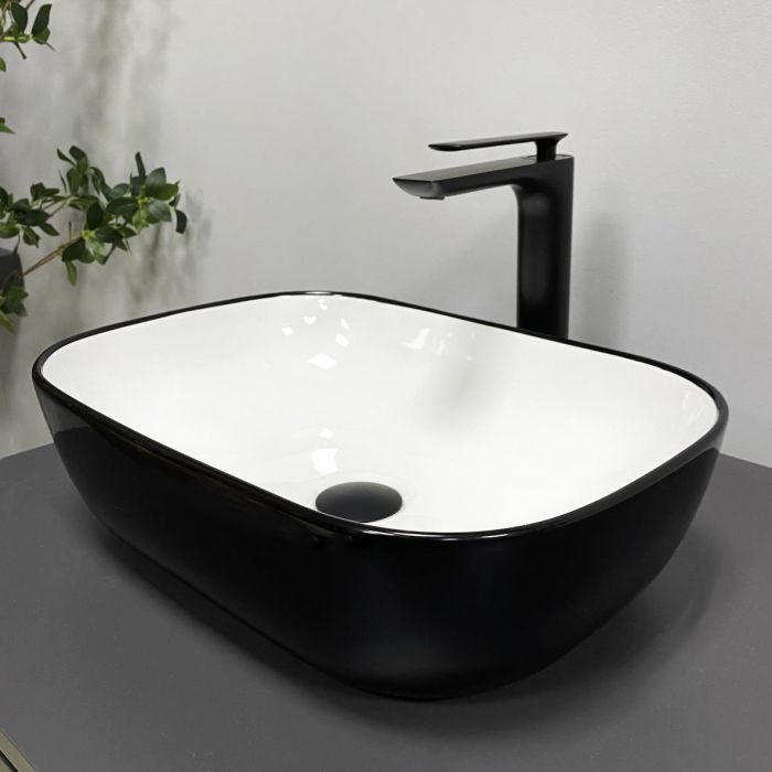 Умивальник VBI RAVENNA BLACK WHITE GLOSSY накладний