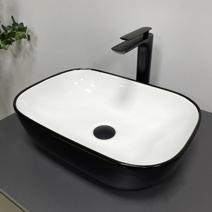 Умивальник VBI RAVENNA BLACK WHITE GLOSSY накладний