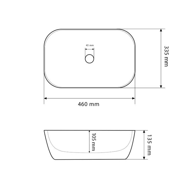 Умивальник VBI RAVENNA BLACK WHITE GLOSSY накладний