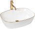 Умывальник REA SOL WHITE GOLD EDGE накладной