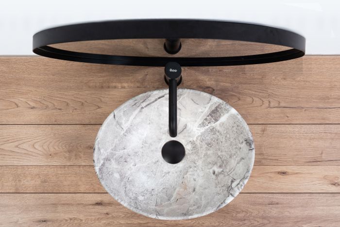 Умывальник REA SOFIA STONE MATT серый накладной