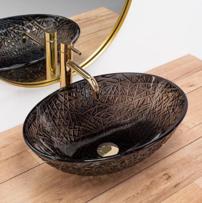 Умывальник REA FROST BLACK накладной