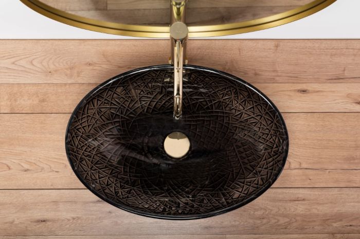 Умывальник REA FROST BLACK накладной