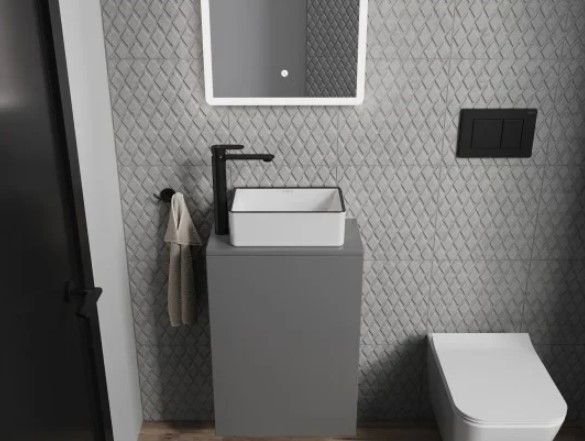 Умивальник MEXEN NADIA 36 WHITE BLACK EDGE накладний