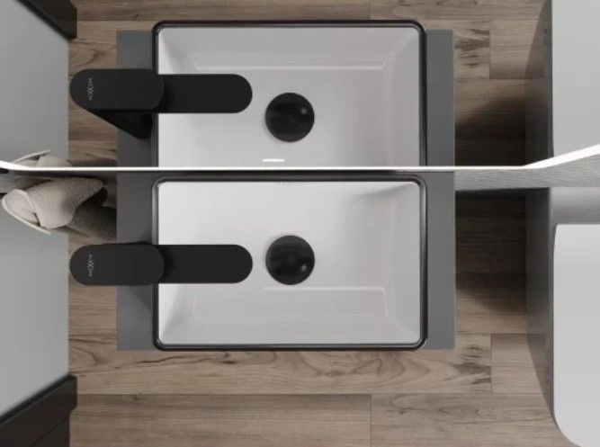 Умивальник MEXEN NADIA 36 WHITE BLACK EDGE накладний