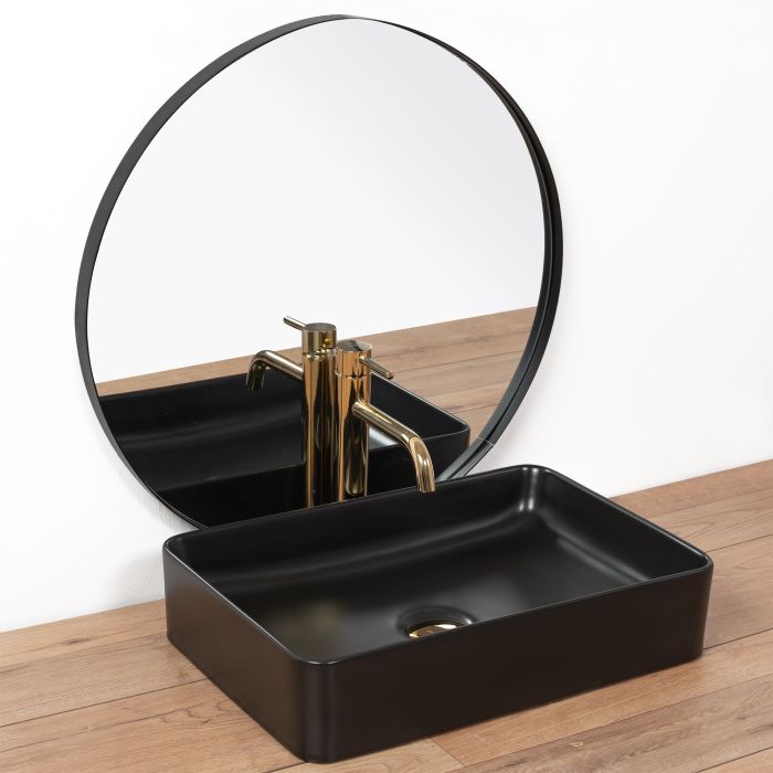 Умывальник REA AVIA BLACK MAT накладной черный матовый