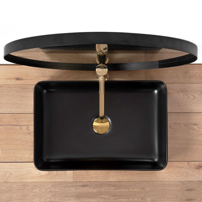 Умывальник REA AVIA BLACK MAT накладной черный матовый