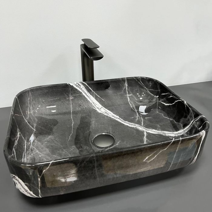 Умивальник VBI PALERMO DARK GREY AGATE GLOSSY накладний