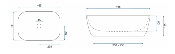 Умывальник REA BELINDA BLACK MARBLE SHINY накладной