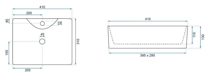 Умывальник REA KELLY MINI WHITE белый накладной