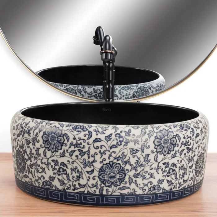 Умивальник REA FLORISA BLACK MATT накладний