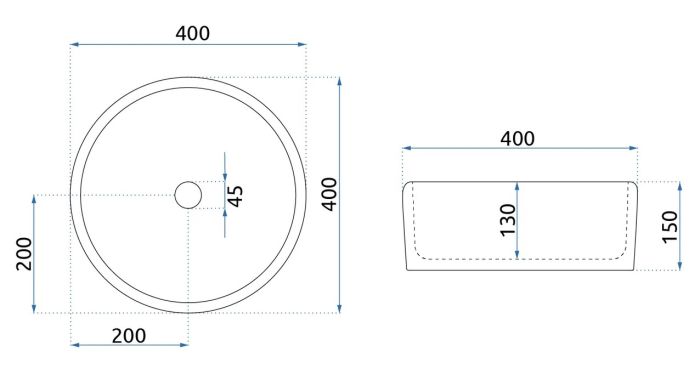 Умивальник REA FLORISA BLACK MATT накладний