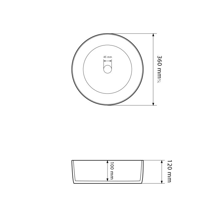 Умивальник VBI PRATO SILVER WHITE накладний