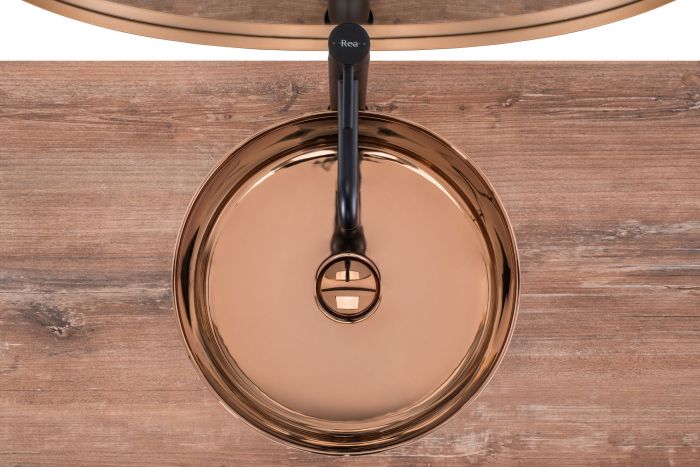 Умывальник REA IDA ROSE GOLD накладной золото розовое