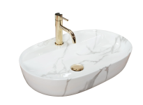 Умывальник REA AURA 61 MARMO SHINY накладной мрамор
