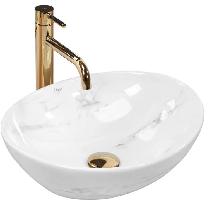 Умивальник REA SOFIA NATURE MARBLE накладний мармур