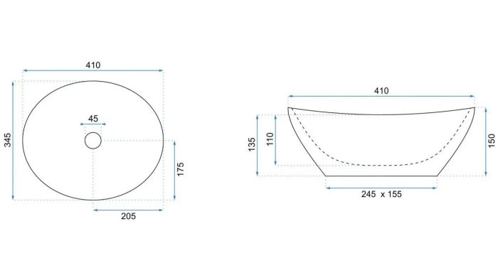 Умивальник REA SOFIA NATURE MARBLE накладний мармур