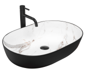 Умывальник REA CLEO 61 BLACK AIAX MATT накладной