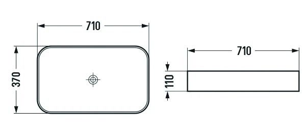Умывальник MEXEN VENA 60 BLACK MATT накладной