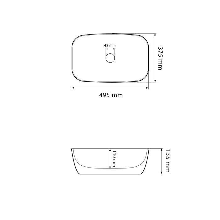 Умывальник VBI OLBIA GREY STONE MATT накладной
