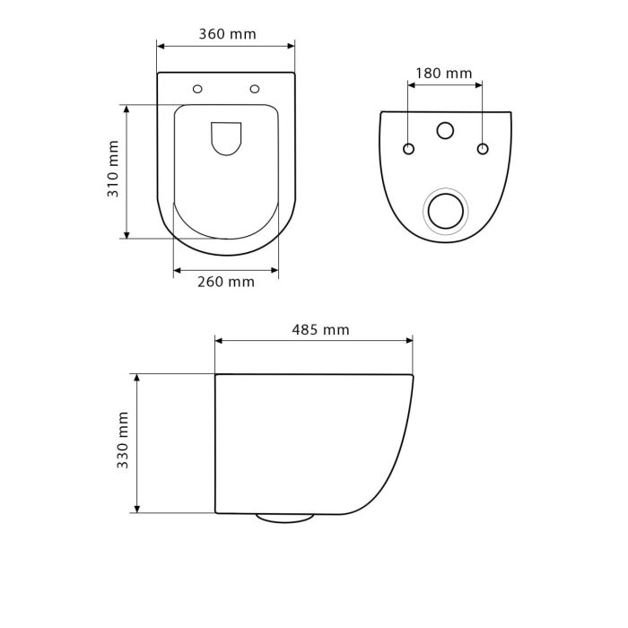 Підвісний унітаз VBI VULCANO BLACK GLOSSY