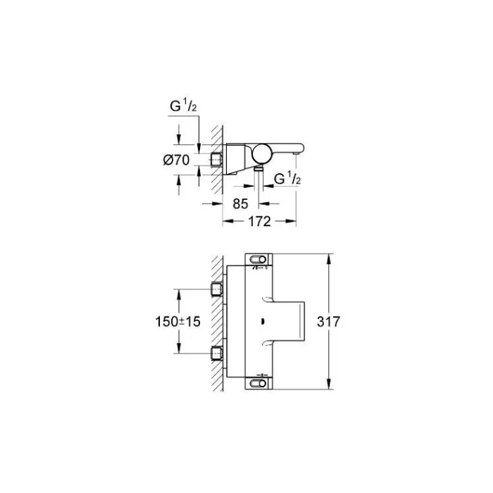 GROHTHERM New 2000 термостат для ванни з поличкою