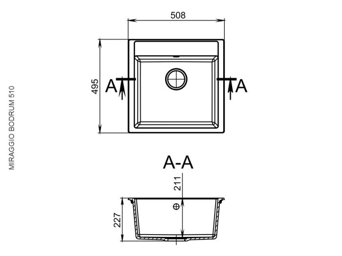Кухонна мийка Miraggio BODRUM 510 чорна