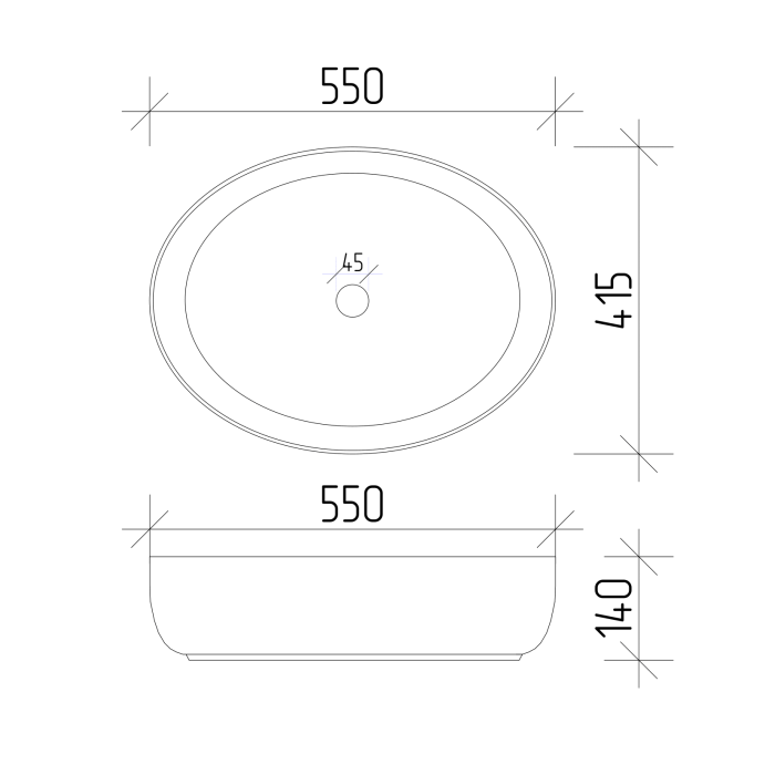 Умывальник VBI UDINE WHITE накладной