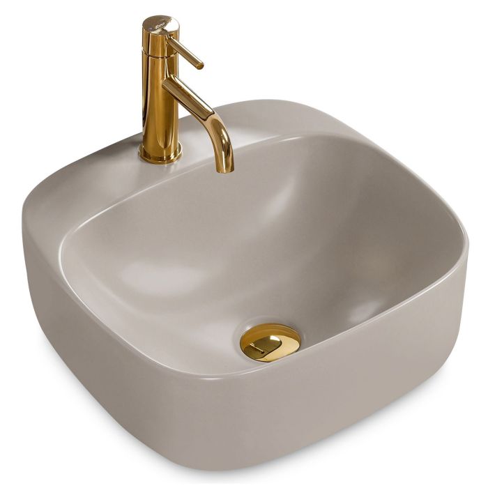 Умывальник REA LUIZA 42 GREY MAT накладной серый матовый
