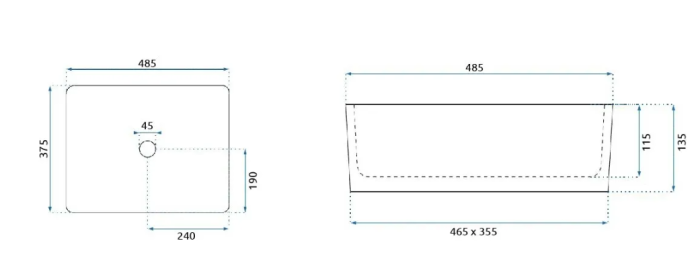 Умивальник REA ANITA WHITE накладний