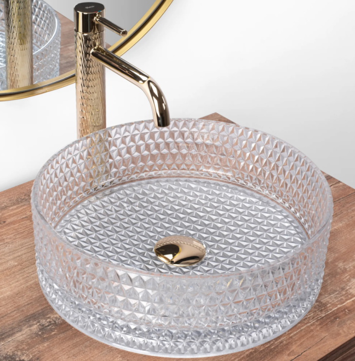 Умивальник REA CRISTAL TRANSPARENT накладний