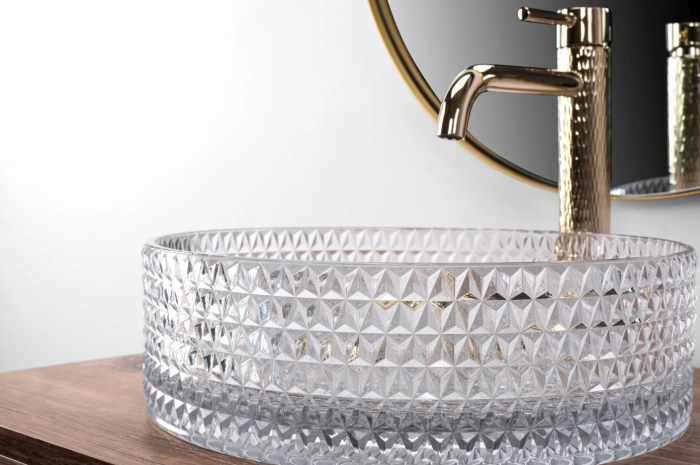 Умивальник REA CRISTAL TRANSPARENT накладний