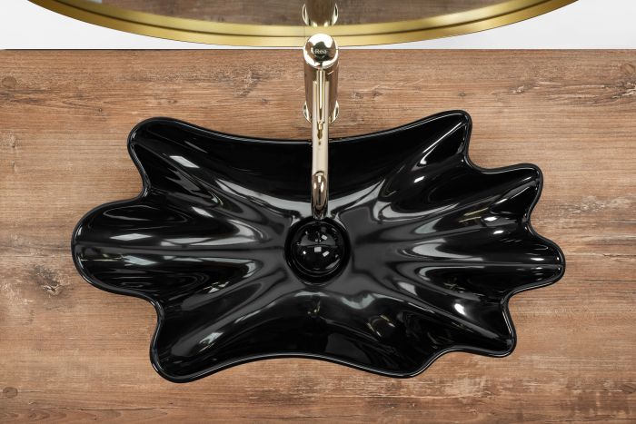 Умивальник REA INFINITY BLACK чорний накладний