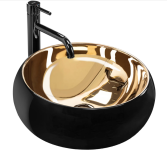 Умывальник REA LUNA BLACK MATT GOLD накладной