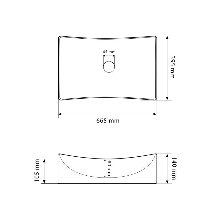 Умивальник VBI VIAREGGIO M WHITE накладний