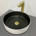 Умывальник VBI PRATO WHITE BLACK MARBLE MATT накладной
