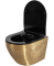 Підвісний унітаз REA CARLO FLAT BRUSHED GOLD BLACK золотий