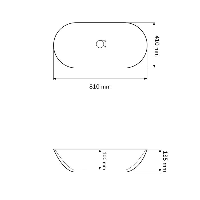 Умывальник VBI ANDRIA M WHITE накладной