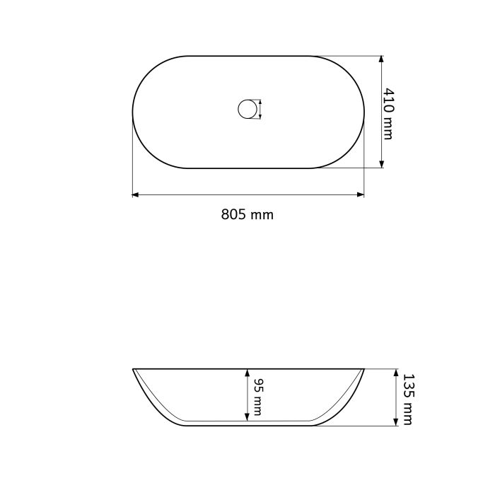 Умивальник VBI ANDRIA M AIAX GLOSSY накладний