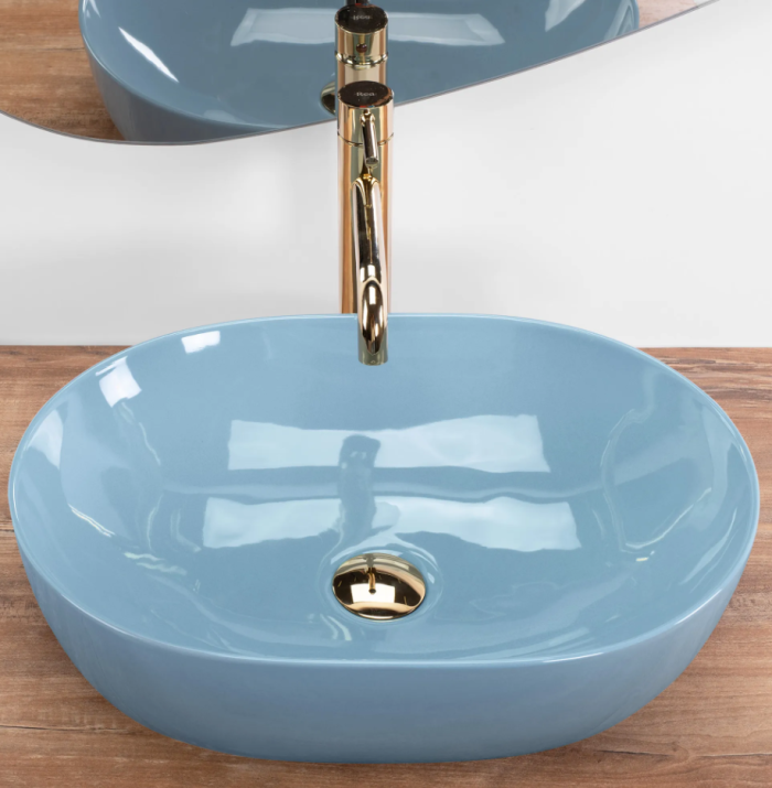 Умивальник REA LISA BLUE SHINY накладний
