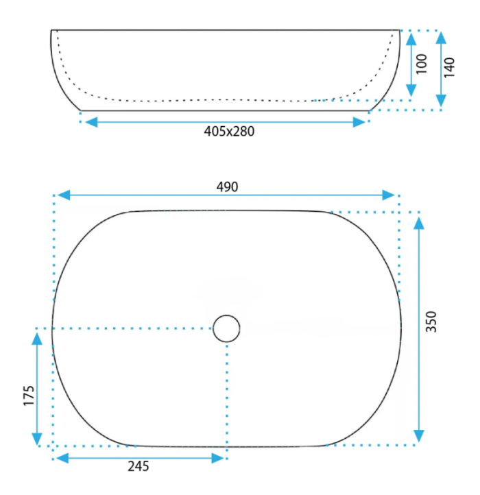 Умивальник REA LISA BLUE SHINY накладний