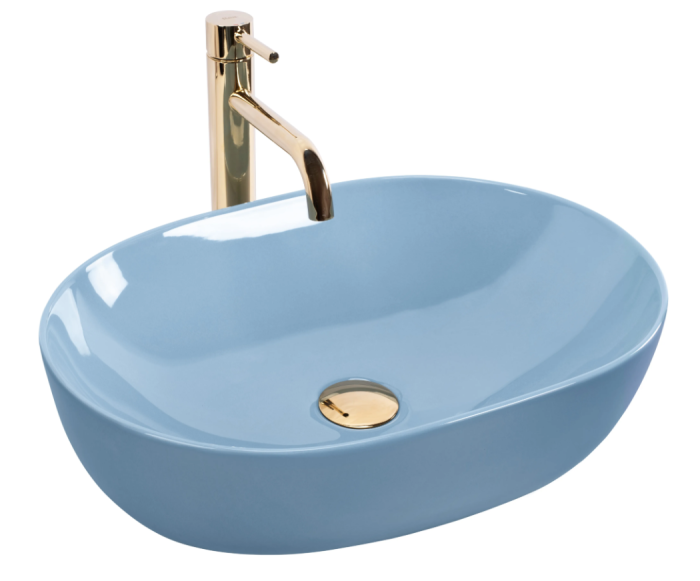 Умивальник REA LISA BLUE SHINY накладний