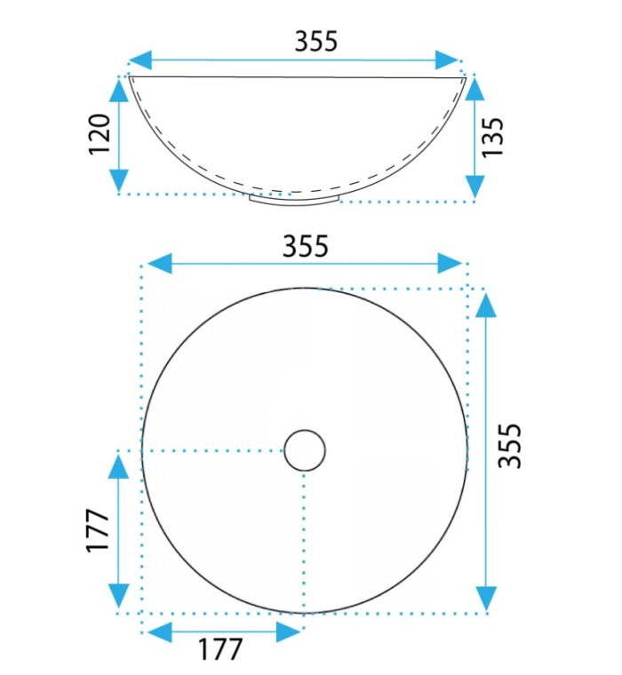 Умивальник REA STELLA AIAX SHINY накладний